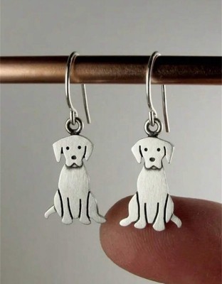 Silver Dog Lover Earrings  - Pet Loss Gift - Labrador  - Animal Jewellery