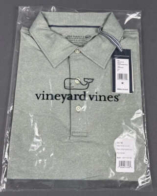Vineyard Vines Golf Shirt Polo JN Performance Palmero Medium Sage Olive Green