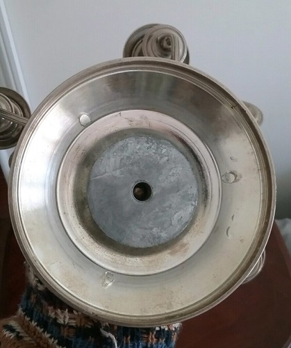 Vintage Antique Pr Silver Plate Weighted 5 Candlestick Holder Ornate Adjustable