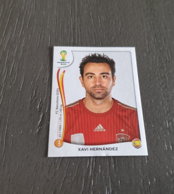 2014 Panini FIFA World Cup Soccer Xavi Hernandez Sticker 118 Spain