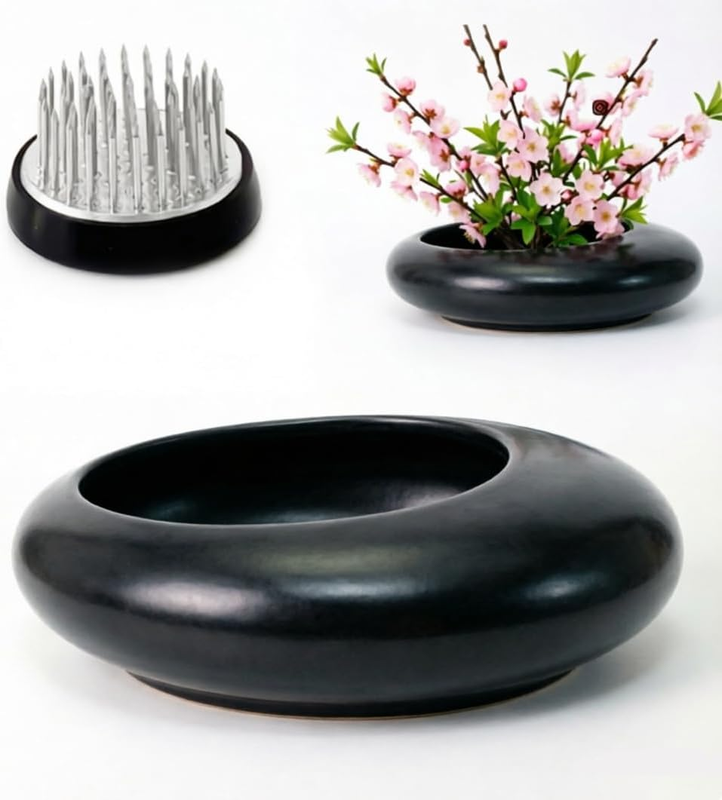 Japanese Ikebana Flower Frog Vase Kit Flower Arrangement Equipped with a 4Cm Ken