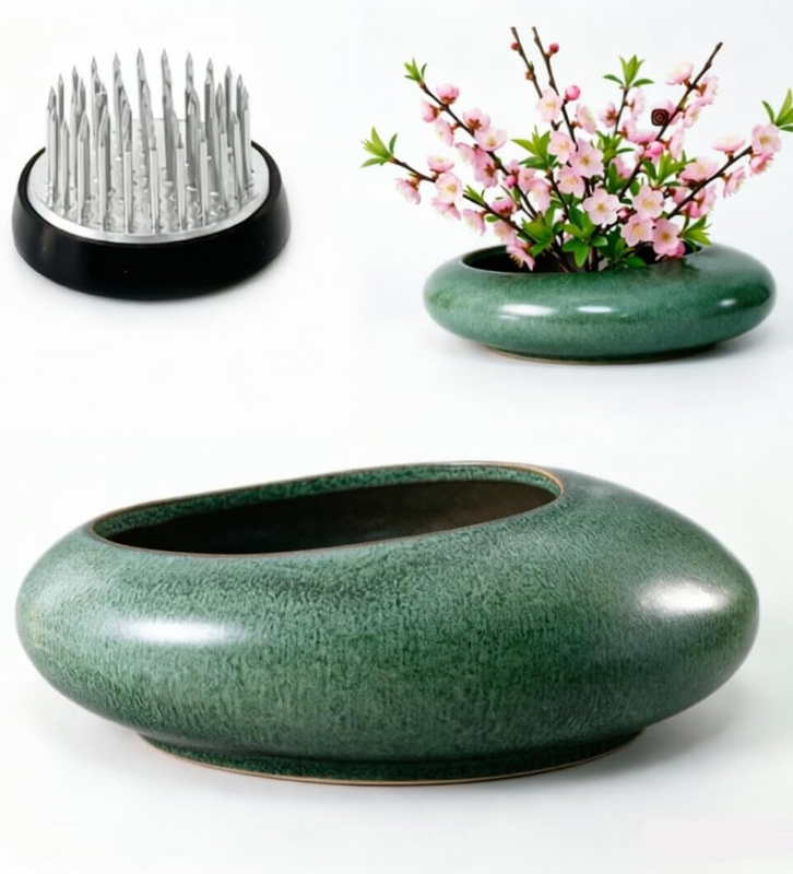 Japanese Ikebana Flower Frog Vase Kit Flower Arrangement Equipped with a 4Cm Ken