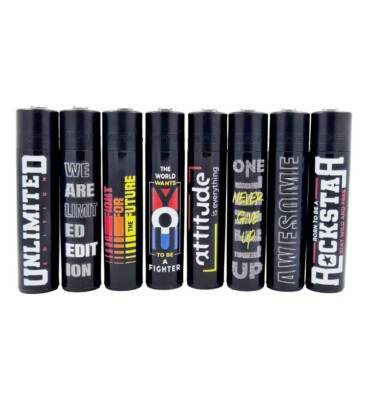 Accendini clipper large collezione completa FRASES 2  ricaricabile 8 pezzi