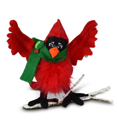 ANNALEE 2022 DOLL ''CARDINAL ON BRANCH'' WOOD STICK * 760122 * NEW * FREE SHIPPING