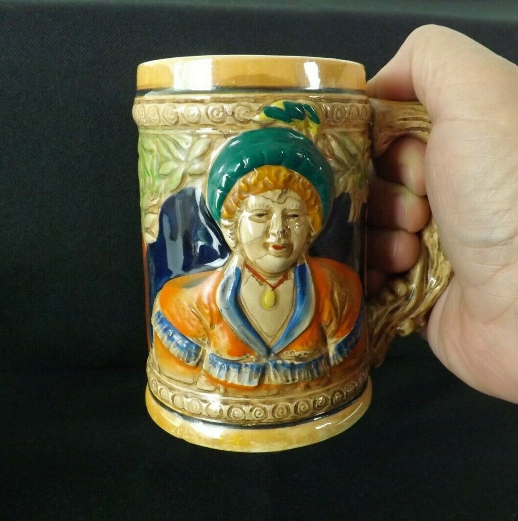 Rare, Unique Vintage Beer Steins set of 2, Japan, KMP original Arnart Creation