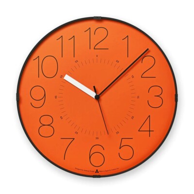 CARA Wall Clock Lemnos Orange MoMA Exclusive Stylish Vivid Dial from Japan