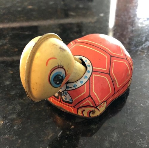 Vintage H Toy Tin Turtle Made In Japan