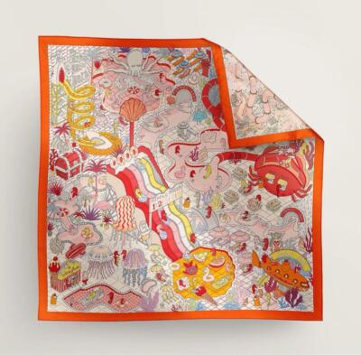 専用　made in FRANCE HERMES scurf A Toute Berline ! leather eyelet scarf 70 - Grey | Hermès USA