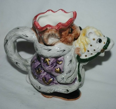 Nutcracker Rat King porcelain creamer, Fitz and Floyd, Rat King on horse, nice