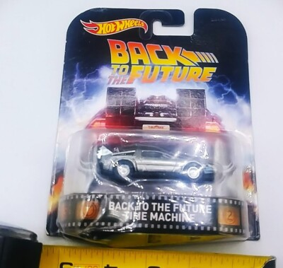 2015 Hot Wheels RETRO Back To The Future Time Machine DeLorean DMC55 Real Riders