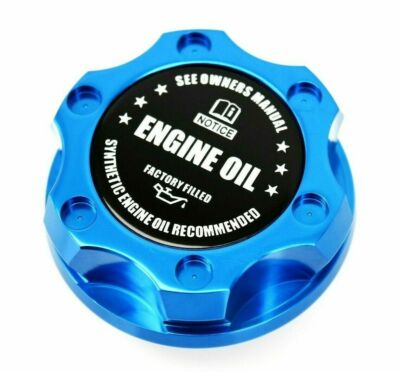 BLUE SYNTHETIC BILLET RACING ENGINE OIL FILLER CAP FOR 05-17