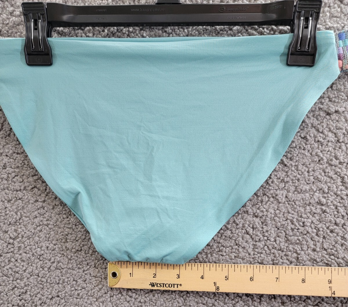 BECCA Fiesta Avery Low Rise Bikini Bottom Women's L Mineral Crochet Trim Pull On - Picture 10 of 14