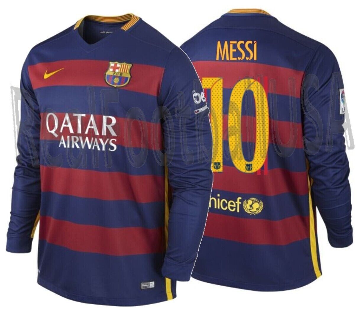 NIKE LIONEL MESSI FC BARCELONA LONG SLEEVE HOME JERSEY 2015 NIKE LIONEL MESSI FC BARCELONA LONG SLEEVE HOME JERSEY 2015