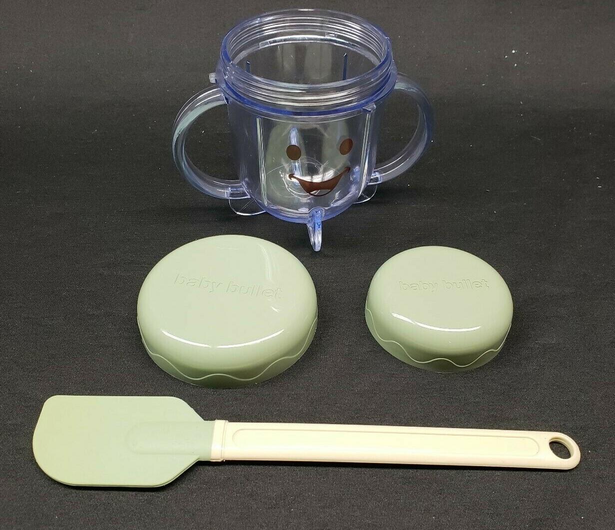 Baby Bullet Short Cup W/Stay Fresh Resealable Lid, Storage Tube Lid & Spatula