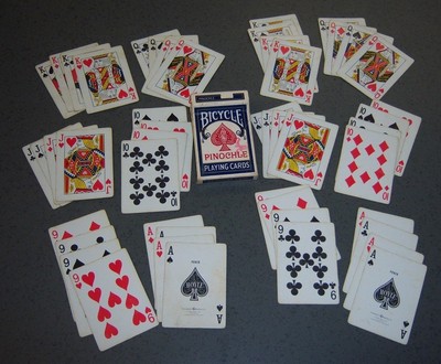 Lot of 3 decks of old, well used, played, not in great shape, playing cards.