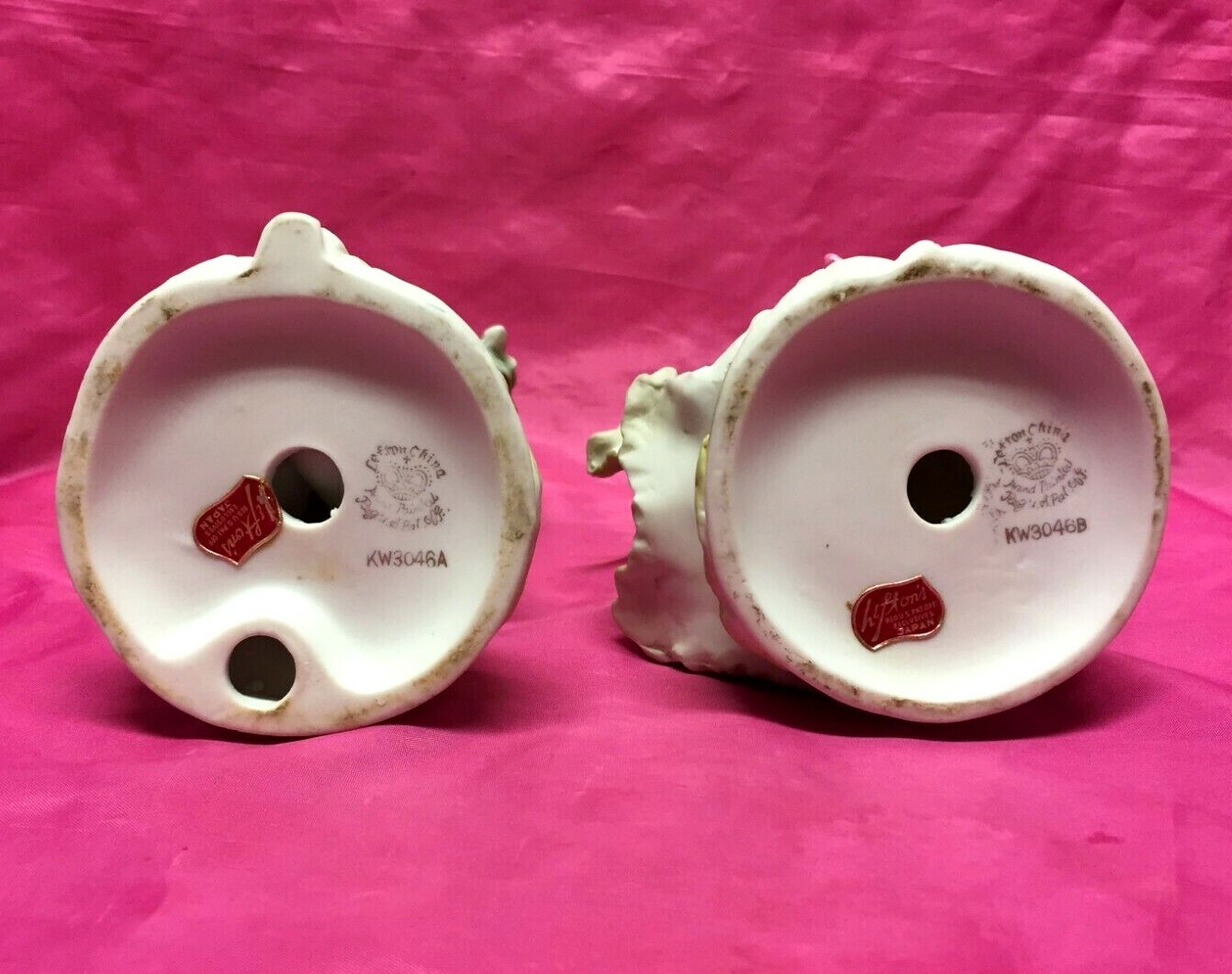 Vintage LEFTON Victorian Flowers MAN & LADY  Porcelain Figurines 7