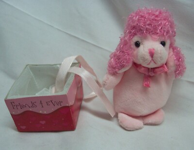 RUSS Wrapped in Love MINI PINK POODLE DOG IN BOX 4'' Plush STUFFED ANIMAL NEW