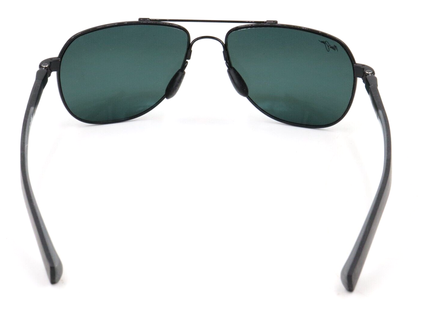 Pre-owned Maui Jim Guardrails Aviator Gloss Black Sunglasses 58mm 327-02 $349 In Lc: Neutral Gray