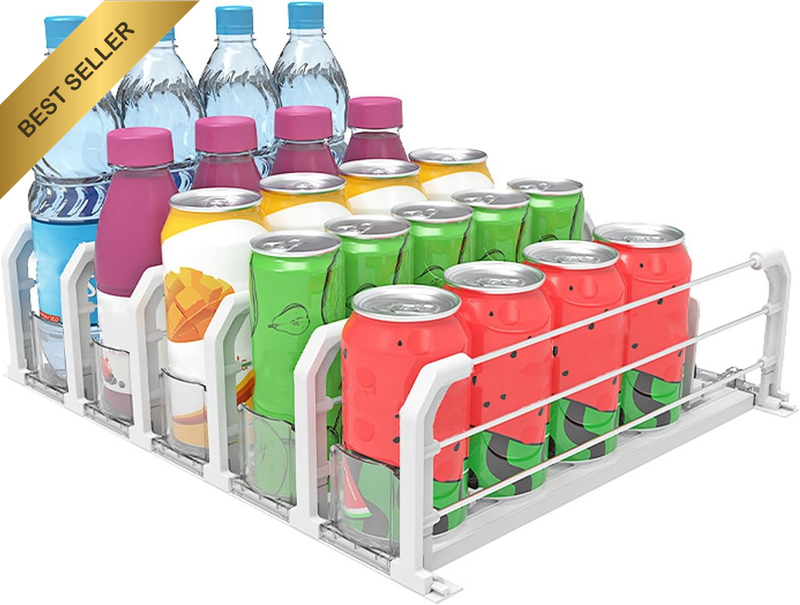 Drink Organizer for Fridge, Self-Pushing Soda Can Dispenser for Refrigerator, Au