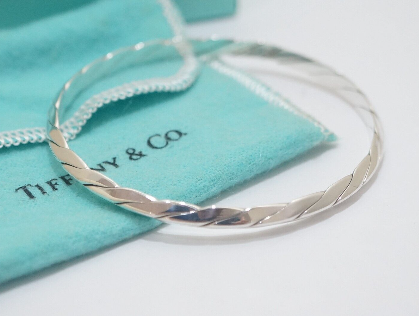 Tiffany & Co. Sterling Silver Knife Edge Twisted Bangle
