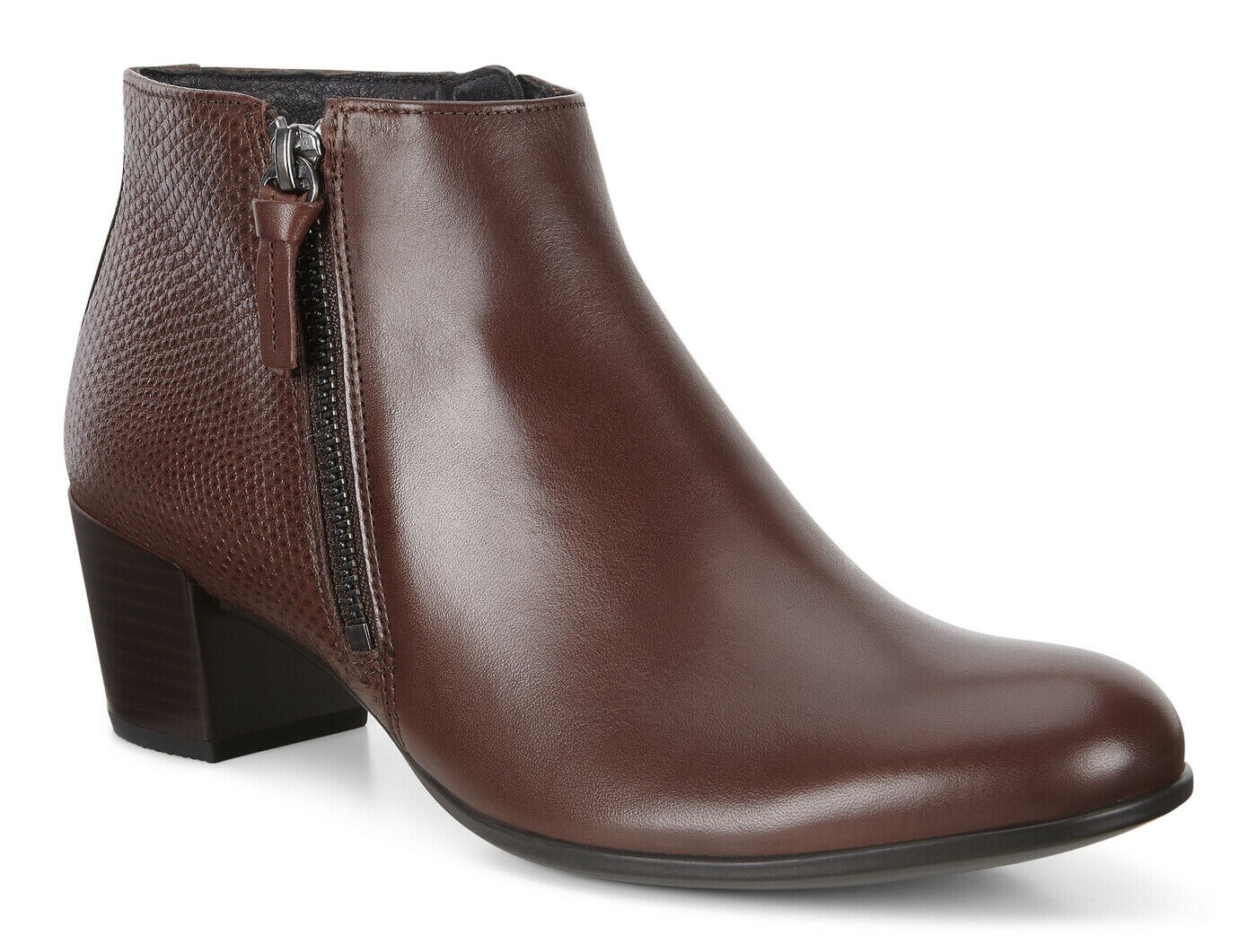Ecco Shape Brown Mink Bison 235531 Leather Ankle Bootie Size 11-11.5 US 42EU