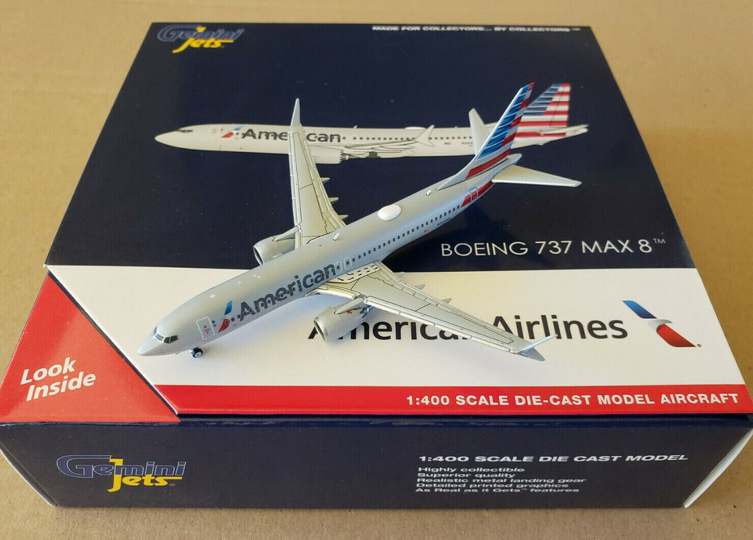 1:400 Boeing 737-8 MAX American Airlines N324RN Gemini Jets 1:400 Boeing 737-8 MAX American Airlines N324RN Gemini Jets