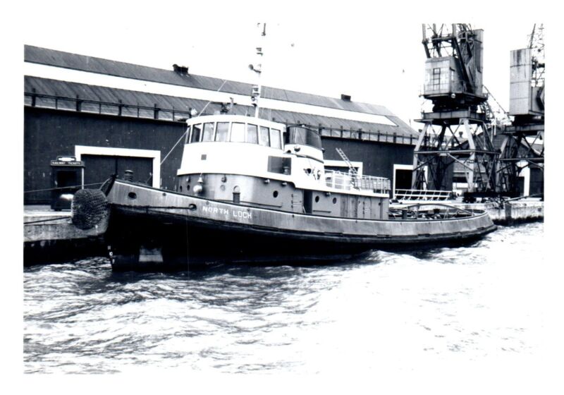 NORTH LOCH Tugboat Ship Black White Photograph 3.5"x5" Undated