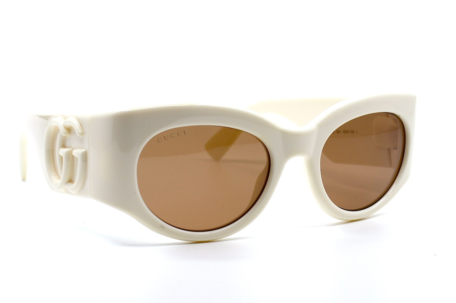 Pre-owned Gucci Gg1544s 004 Ivory Women's Authentic Sunglasses 53-21-140 In Brown