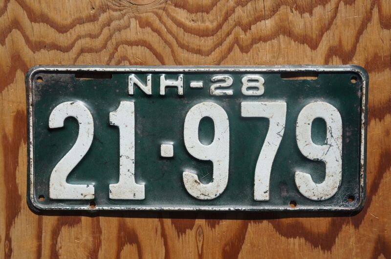 1928 New Hampshire State License Plate - Live Free Or Die