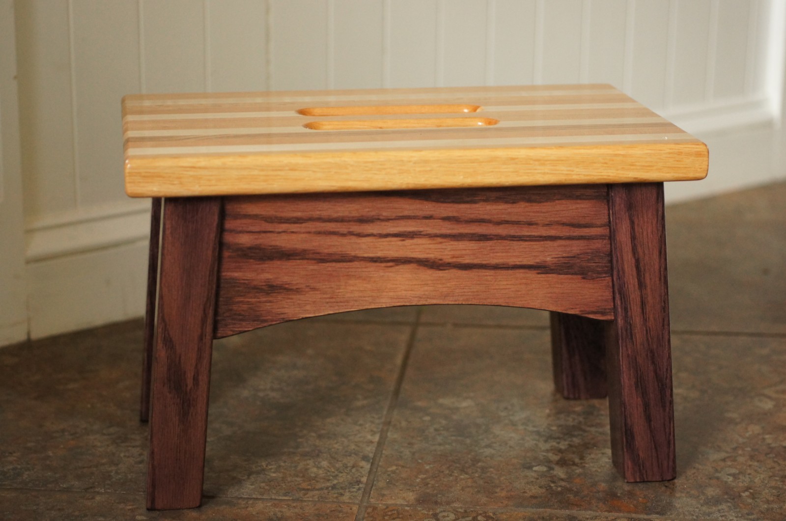 Hardwood Footstool/Stepstool, Salvaged Hardwood Stool
