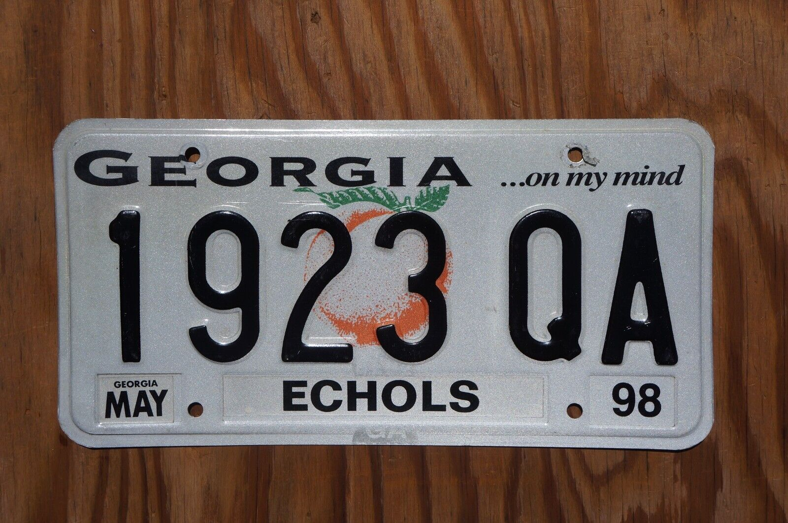 1998 Georgia License Plate - ECHOLS COUNTY (159)
