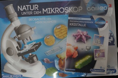Galileo Mikroskop weiß und Kristalle züchten ab 8 Jahren Clementoni