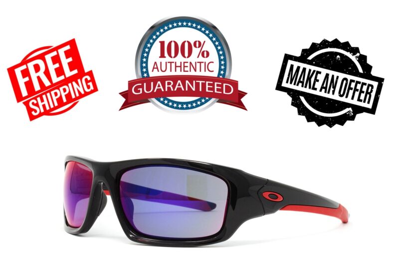 Oakley OO9236-02 Valve Mens Sunglasses Polished Black / Red Iridium AUTHENTIC