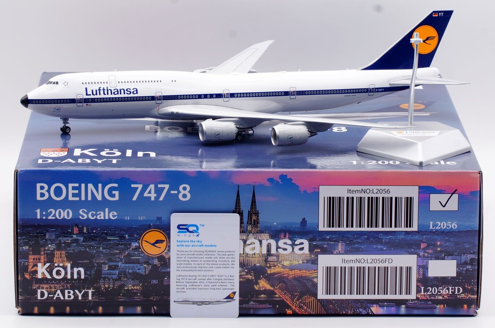 SQ Wings 1:200 Lufthansa Airlines Boeing 747-8 Diecast SQ Wings 1:200 Lufthansa Airlines Boeing 747-8 Diecast