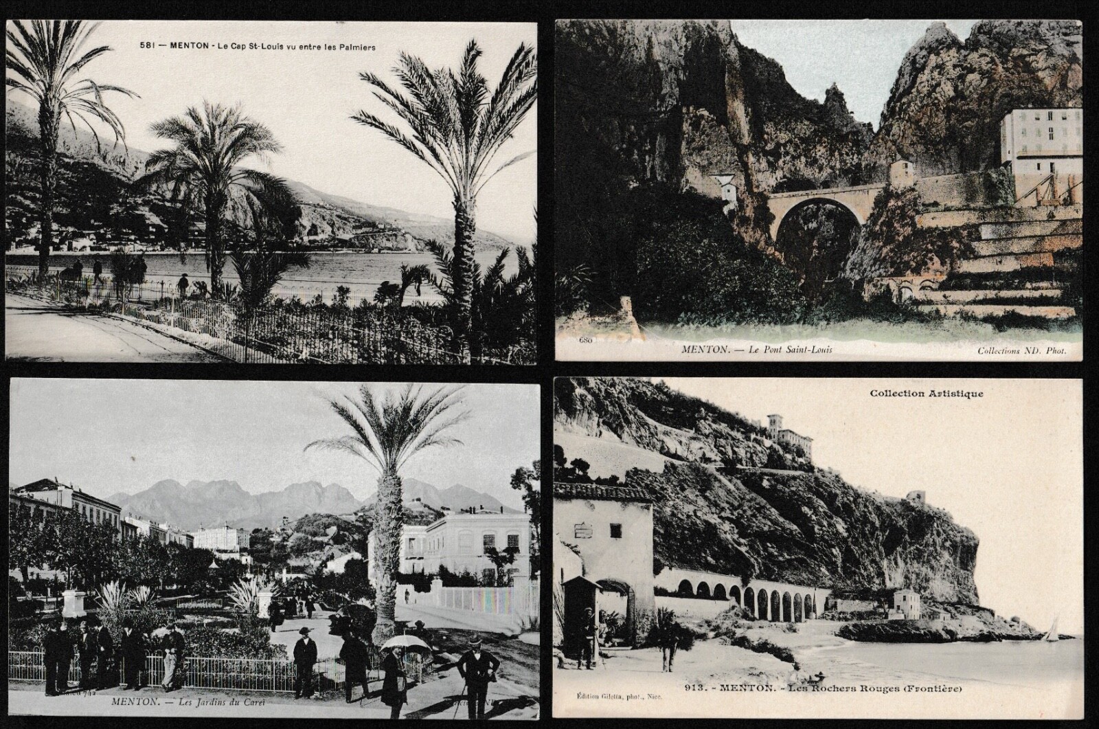 France Menton city vintage postcards x11