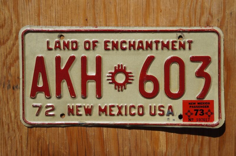1972 / 1973 New Mexico License Plate # AKH 603