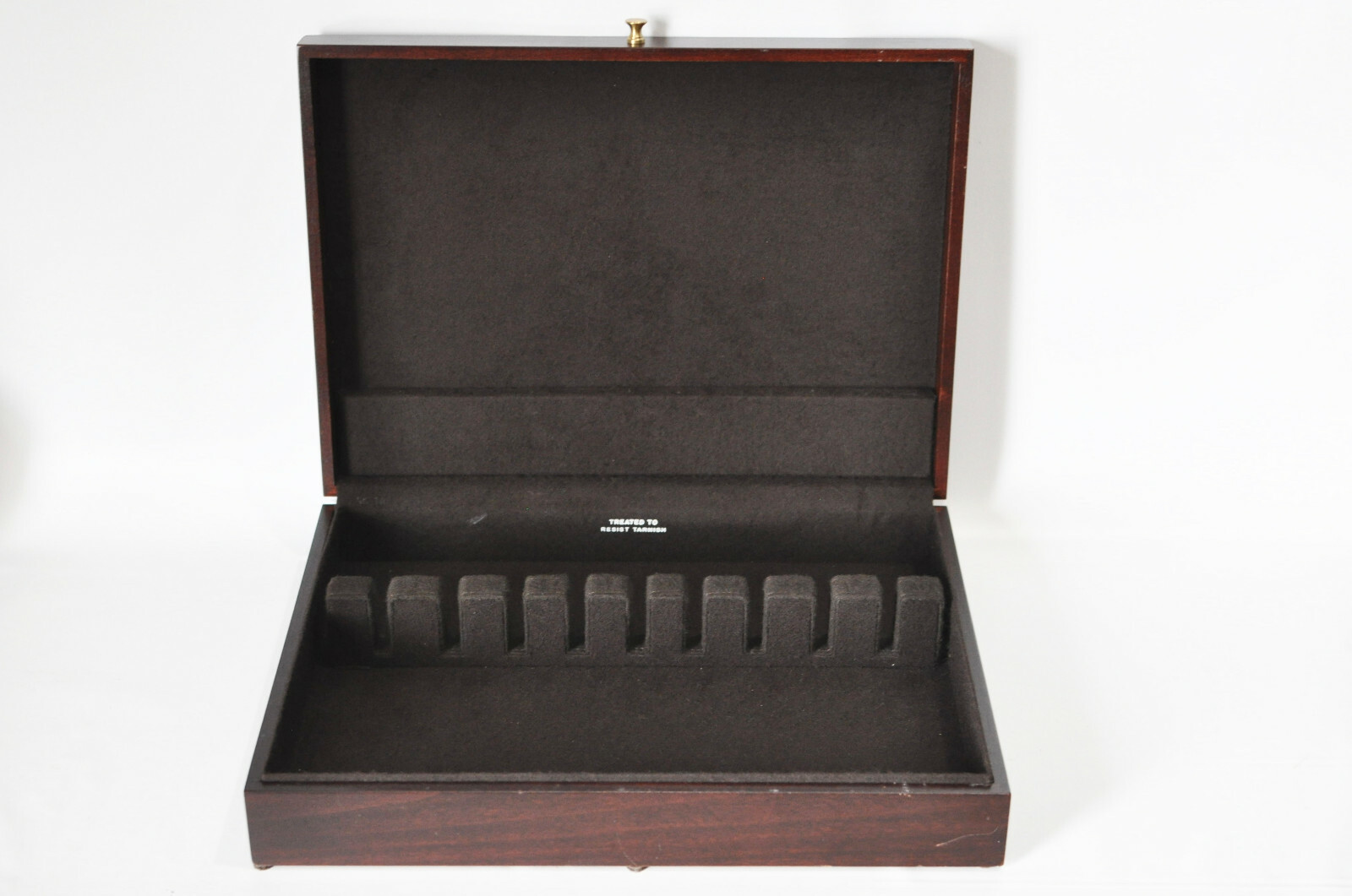 Vintage Wood Silverware Box Eureka Tarnish Resistant Flatware Storage Chest USA