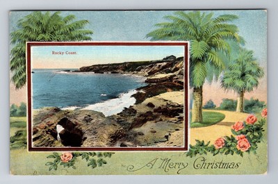 CA-California, Rocky Coast, Antique, Vintage Souvenir Postcard