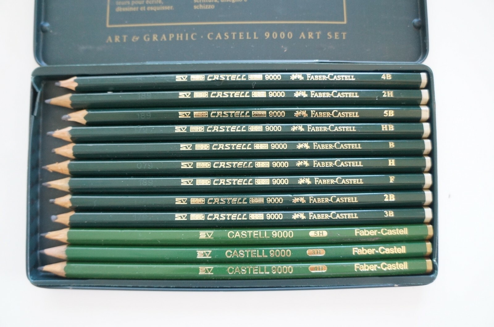 Faber Castell Graphite Set Pencil Art Drawing Sketching Sketch 12 Tin Hardly use