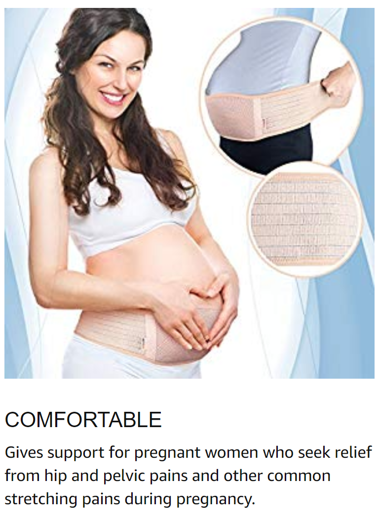 AZMED Maternity Belt, Breathable Abdominal Binder, Back Support, One Size, Beige