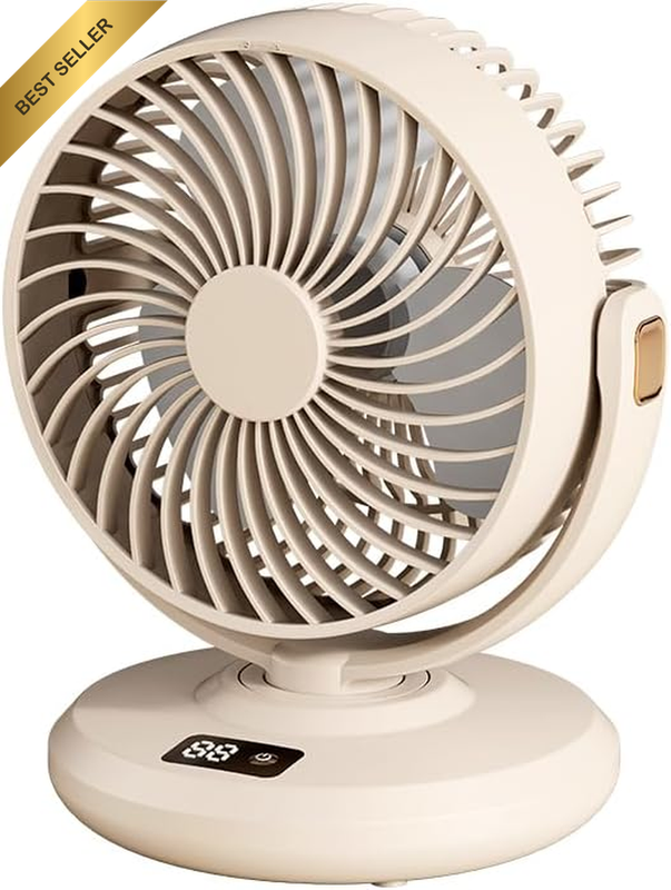 HX268 Desktop Fan - Portable Table Wall Fan with 90° Rotation, 5 Speed Adjustmen
