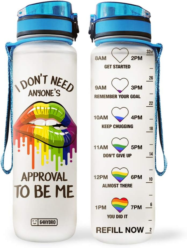 32Oz 1Liter Motivational Water Bottle with Time Marker & Removable Strainer, Fas