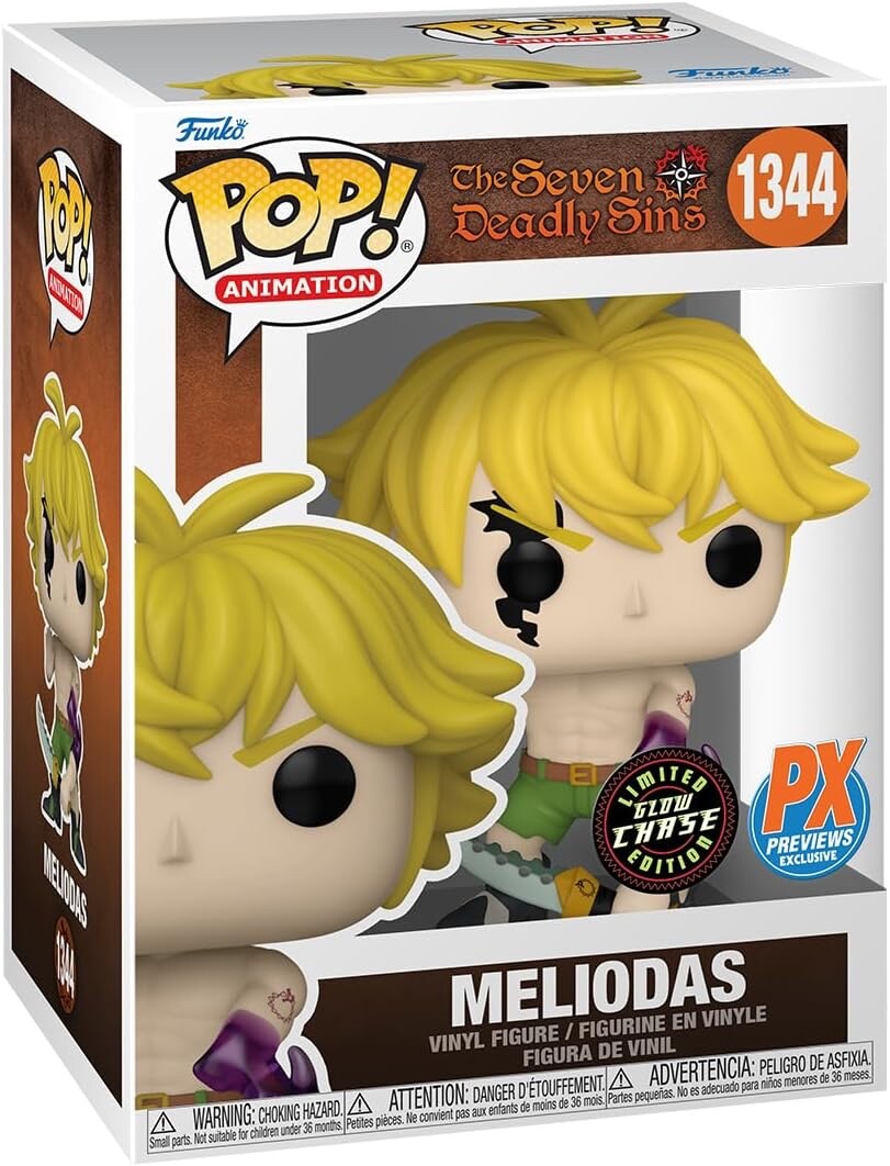 Funko Pop The Seven Deadly Sins Meliodas 1344 Glow Chase PX