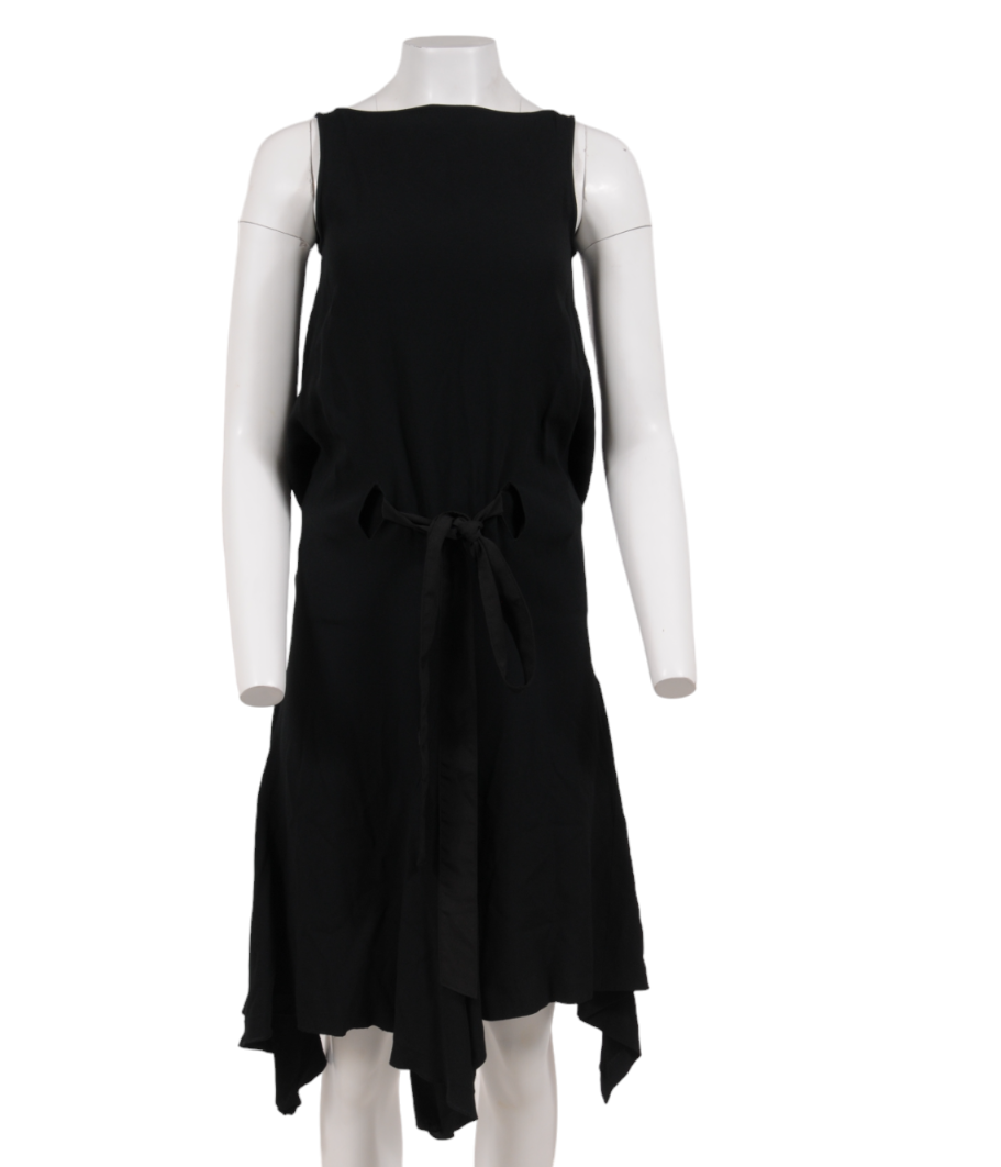 Alexander McQueen Womens Asymetrical Belted Midi Dress 40