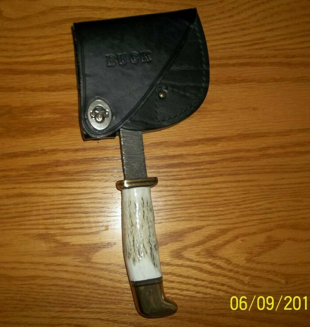 Buck 106 Hatchet with Sheath.  Customized by Stone.  Chip Flint Style