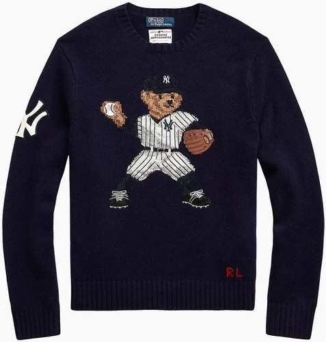 Polo Ralph Lauren New York NY Yankees MLB Leather Wool Bear