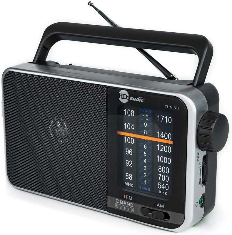 Home Vintage Portable AM/FM Desktop Radio, Battery Operated,