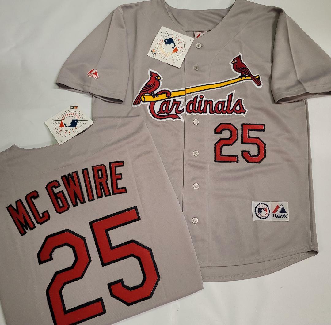 だ*お様 MLB Cardinals 25 MCGWIRE ユニフォーム Mark McGwire Jersey - St Louis Cardinals Replica Adult Home