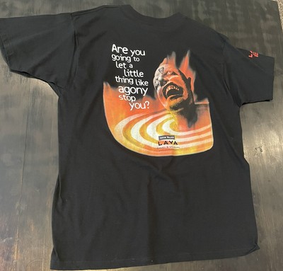 Hiram Walker T-shirt Lava Shots Cinnamon Schnapps Black Short Sleeve Mens XL