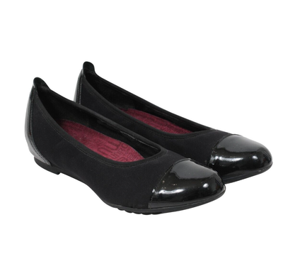 Munro Womens Henlee Ballet Flats Size US 7 M Black Fabric Patent